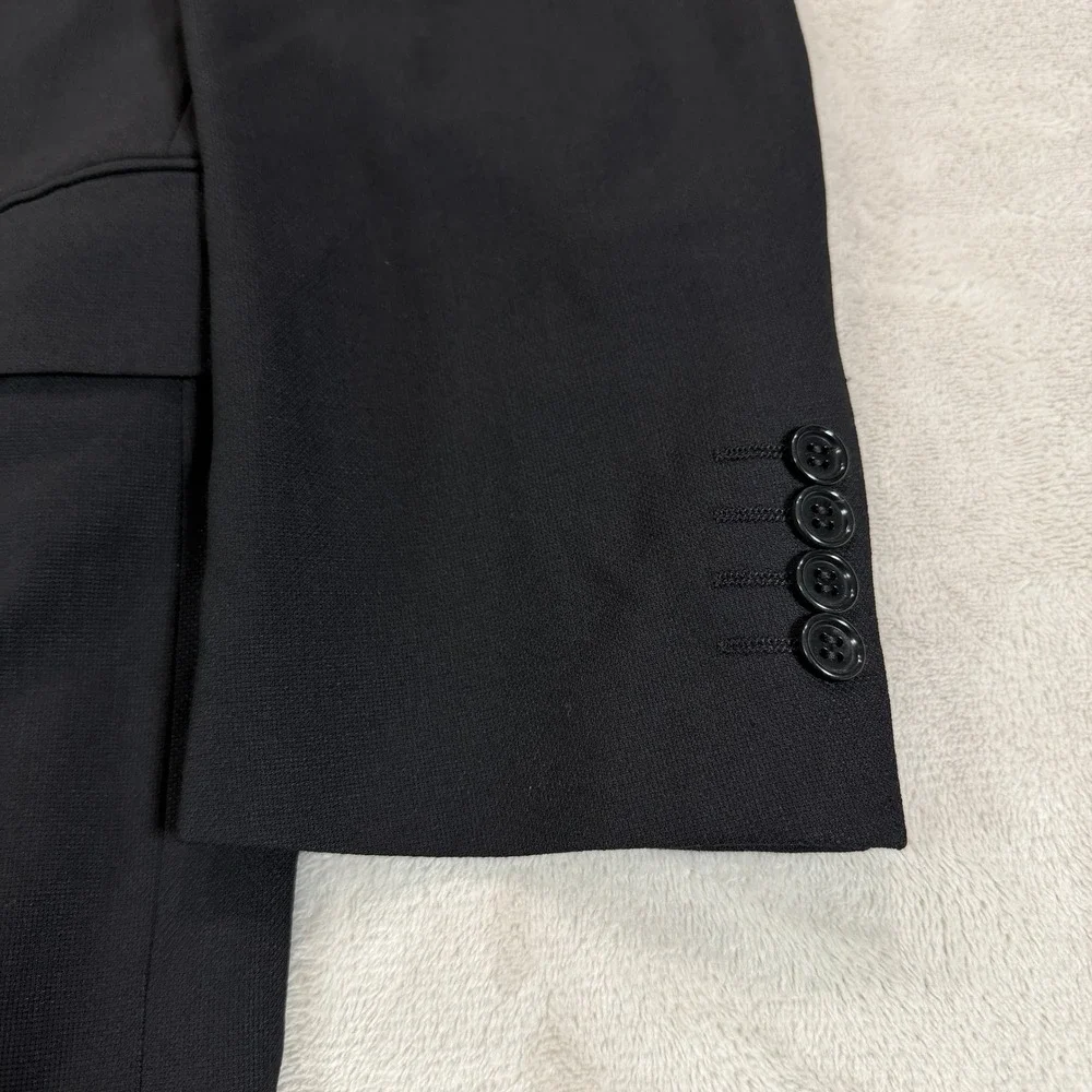 Vintage Canali Mens 42S Black Pure Wool 3-Button Blazer Sport Coat Made in Italy